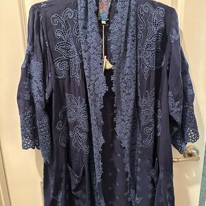 Johnny Was Midnight Blue Lace Kimono